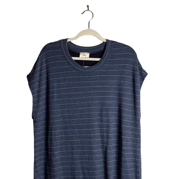 Fox + Wit N/T Women's Blue Striped Maxi Round Neck Dress - Picture 2 of 8